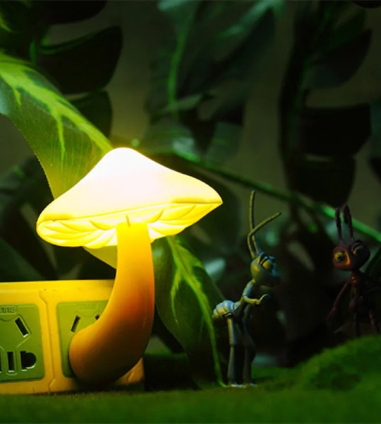 Led Mushroom Plug-in Night Light Lamp With Dusk To Dawn Sensor