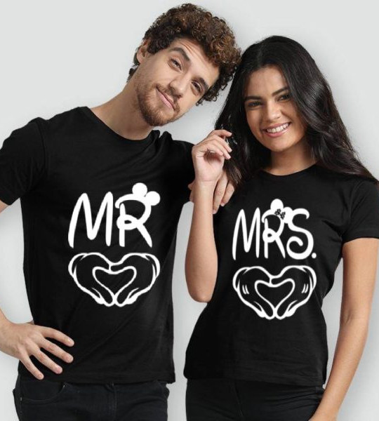 Mr & Mrs Summer Couple Printed T-shirt