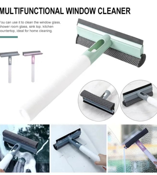 Short Handle Glass Cleaning Brush Wiper Scraper Multifunctional Window Cleaner
