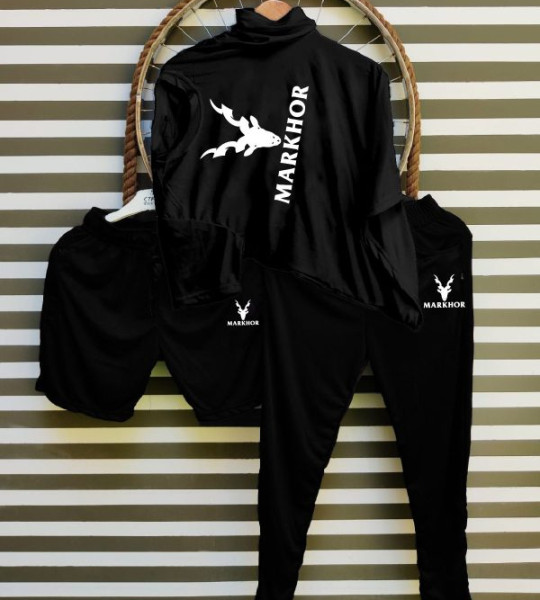 Markhor Track Suits For Mens (tshirt+short+trouser)