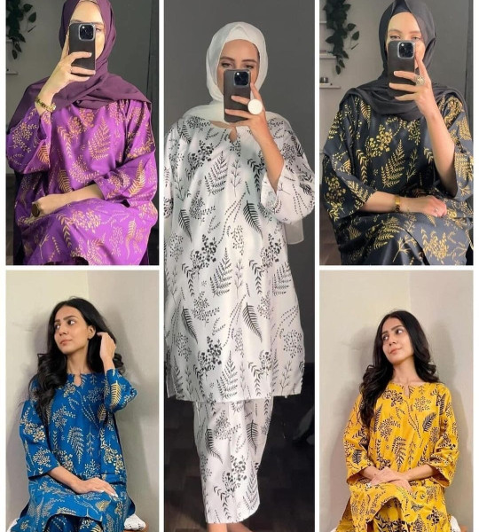2 Pcs Women’s Stitched Petal Print Lawn Casual Wear For Women